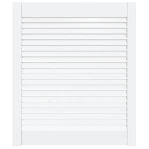 vidaXL Kastdeur met lamellen 69x59,4 cm massief grenenhout wit