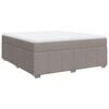 vidaXL Boxspring met matras stof taupe 180x200 cm