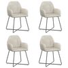 vidaXL Eettafelstoelen 4 st fluweel Cr&egrave;mekleurig 55 x 50 x 84 cm