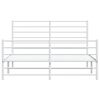 vidaXL Bedframe met hoofd- en voeteneinde metaal wit 160x200 cm