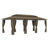 vidaXL Prieel met gordijnen 180 g/m&sup2; 600x298x270 cm taupe