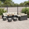 vidaXL Tuinbankenset 14 pcs Zwart poly rattan