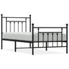 vidaXL Bedframe met hoofd- en voeteneinde metaal zwart 80x200 cm