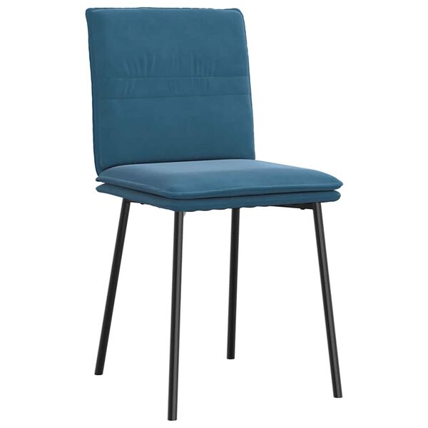 vidaXL Eetkamerstoelen 6 st fluweel blauw