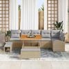 vidaXL Tuin Sofa Set met kussen met opslag 9 pcs Beige en Licht Grijs