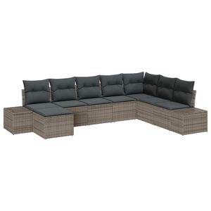 vidaXL Tuin Sofa Set met kussen 8 pcs poly rattan