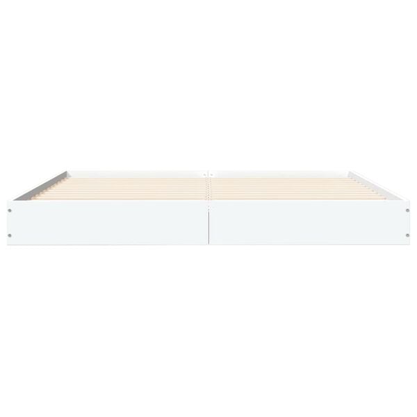 vidaXL Bedframe zonder matras 160x200 cm spaanplaat wit