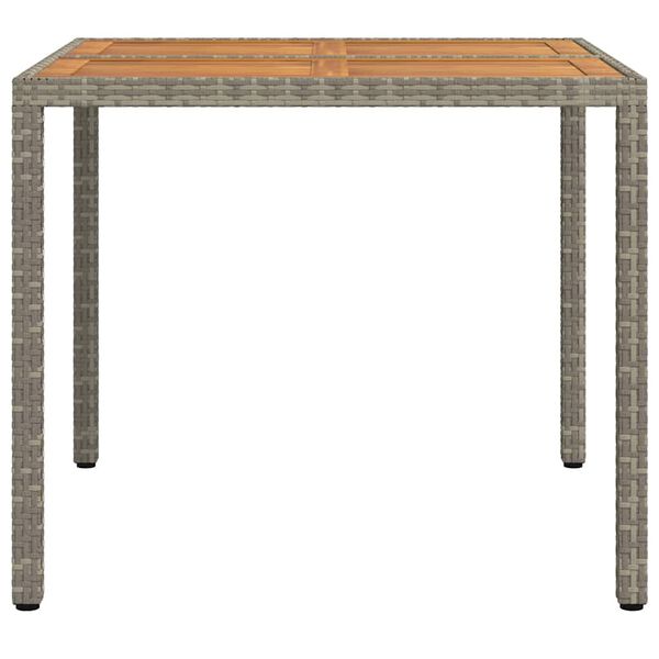 vidaXL Tuin Eettafel Grijs 90 x 90 x 75 cm poly rattan