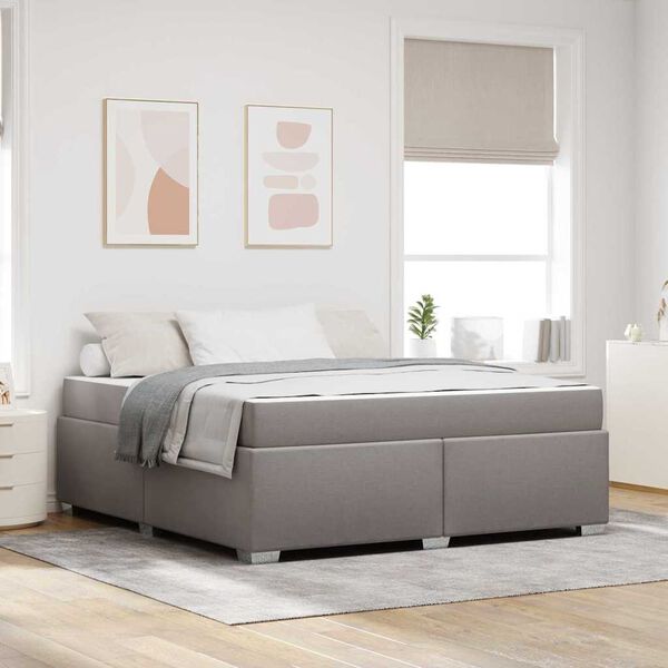 vidaXL Bedframe met matras Taupe 180 x 200 cm Stof