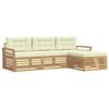 vidaXL Buiten bankenset 4 pcs Wit en cr&egrave;mekleurig