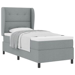 vidaXL Boxspring bed met hoofdeinde Lichtgrijs 80 x 200 cm Stof