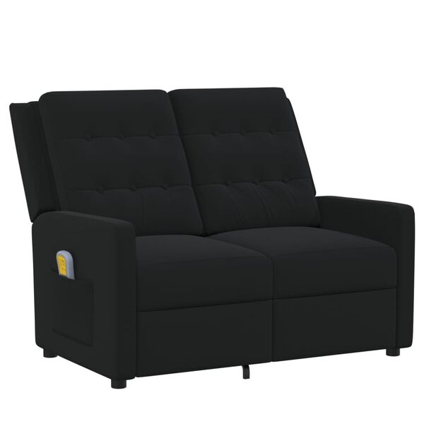 vidaXL Massagestoel 2-zits verstelbaar stof zwart