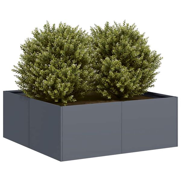 vidaXL Plantenbak 80x80x30 cm staal antracietkleurig