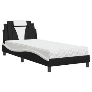 vidaXL Bed "Viana" met matras kunstleer zwart en wit 80x200 cm