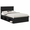 vidaXL Bedframe Zwart eiken 135 x 190 cm Bewerkt hout