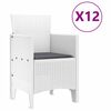 vidaXL Tuin Eetset met kussen 13 pcs Wit Synthetisch rattan en Metaal