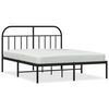 vidaXL Bedframe met hoofdbord metaal zwart 140x190 cm