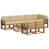 vidaXL Buiten bankenset met kussen 9 pcs Natuurlijk en Beige