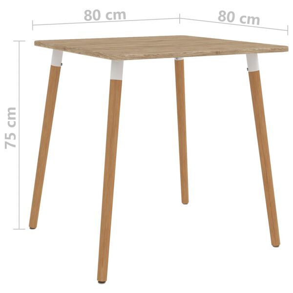 vidaXL Eettafel 80x80x75 cm metaal
