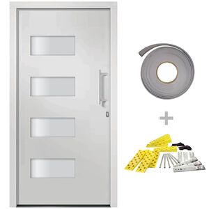 vidaXL Voordeur 100x200 cm aluminium en PVC wit