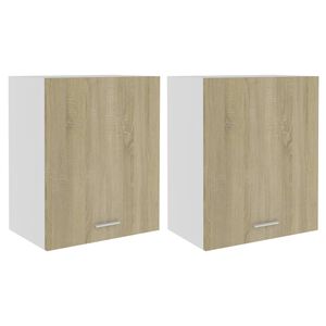 vidaXL Bovenkasten 2 st Lyon 50x31x60 cm sonoma eikenkleurig