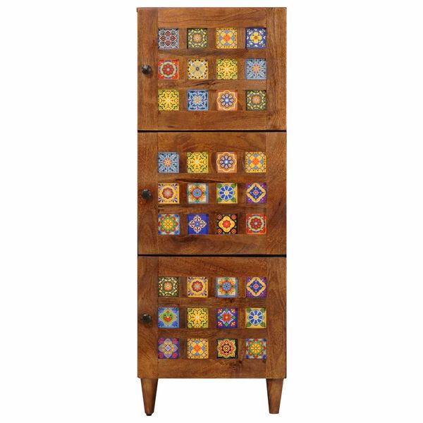 vidaXL Hoge kast Walnotenhout 40 x 33,5 x 110 cm Massief Mango Hout