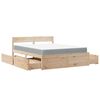 vidaXL Bed met lades en matras massief grenenhout 140x200 cm