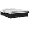 vidaXL Bedframe met lades bewerkt hout zwart 150x200 cm