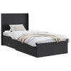 vidaXL Bedframe met opbergruimte en hoofdbord Zwart 75 x 190 cm