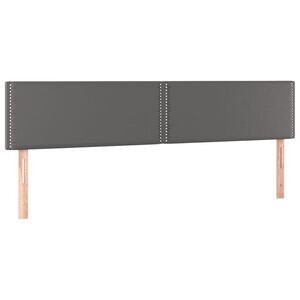 vidaXL Hoofdborden 200x5x78/88 cm kunstleer grijs
