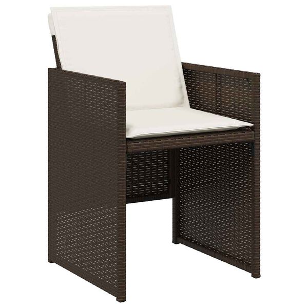 vidaXL 5-delige Tuinset met kussens poly rattan bruin