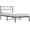 vidaXL Bedframe met hoofdbord metaal zwart 75x190 cm