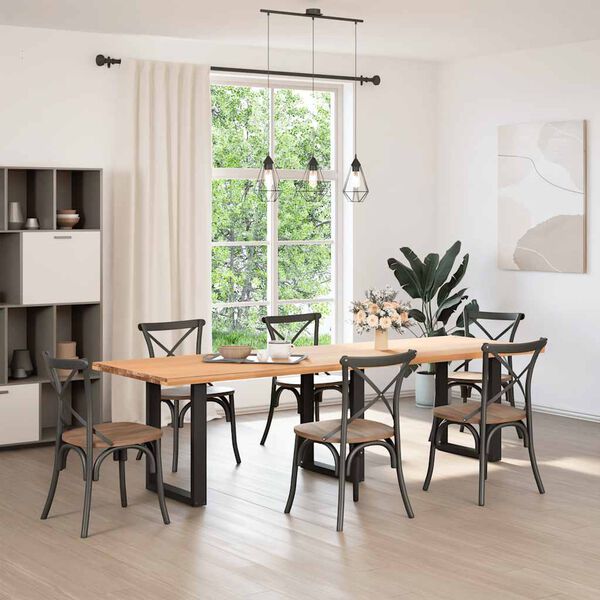 vidaXL Eettafelpoten 3 st U-vormig 70x(72-73) cm staal zwart