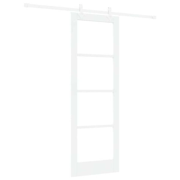 vidaXL Schuifdeur Wit 73,5 x 211 cm Massief grenenhout en glas