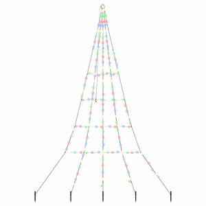 vidaXL LED Kerstboom met Grondspiesjes Multikleur 300 cm Metaal