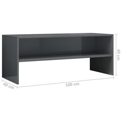 vidaXL Tv-meubel 100x40x40 cm bewerkt hout hoogglans grijs