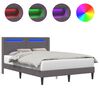 vidaXL Bedframe met LED-stripverlichting Grijs 140 x 190 cm Kunstleer