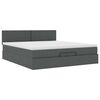 vidaXL Ottoman bed met matras 200x200 cm stof donkergrijs