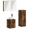 vidaXL Badkamermeubelset 4 pcs Gerookt eiken Bewerkt hout en glas