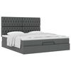 vidaXL Ottoman bed met matras 160x200cm stof donkergrijs