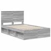 vidaXL Bedframe Grijs Sonoma 120 x 200 cm Massief grenenhout