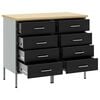 vidaXL Werk kast met lade 2 pcs Zwart en Grijs 100 x 55 x 85 cm