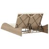 vidaXL Ligbed met kussens 114x205x73 cm poly rattan beige