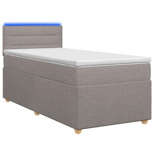 vidaXL Boxspringbed met matras met hoofdeinde Taupe 80 x 200 cm Stof