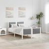 vidaXL Bedframe Wit en lichtgrijs 120 x 190 cm Massief grenenhout