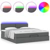 vidaXL Ottoman bed met matras en LED's 160x200cm stof donkergrijs