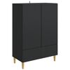vidaXL Dressoir met lade Zwart 66 x 34,5 x 95 cm Bewerkt hout
