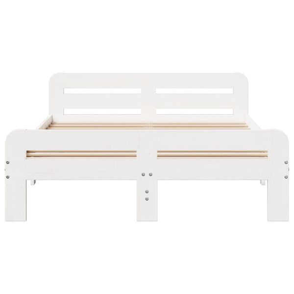 vidaXL Bedframe zonder matras massief grenenhout wit 200x200 cm