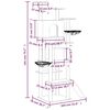 vidaXL Kattenmeubel met sisal krabpalen 191 cm donkergrijs