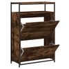 vidaXL Schoenenkast 75x34x112 cm bewerkt hout gerookt eikenkleurig